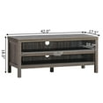 thumbnail image 3 of Costway 3-Tier TV Stand Console Cabinet for TV's up to 45'' w/ Storage Shelves Grey Oak, 3 of 9