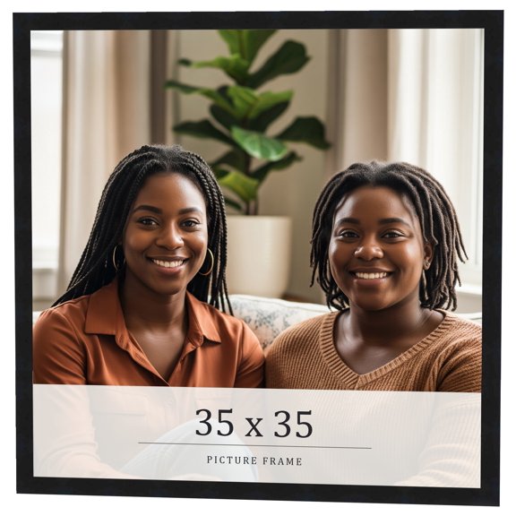 35x35 Frame Black Real Wood Picture Frame Width 0.75 inches | Interior Frame Depth 0.5 inches |