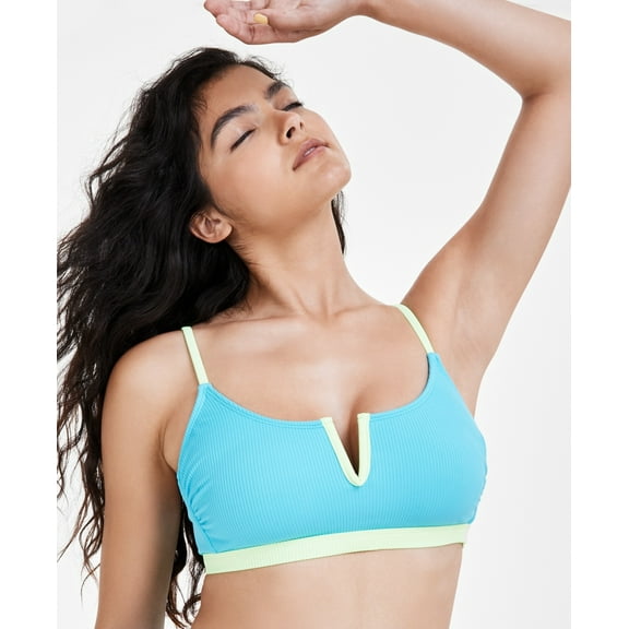 Salt Cove Juniors V-Wire Ribbed Bralett Blue XL