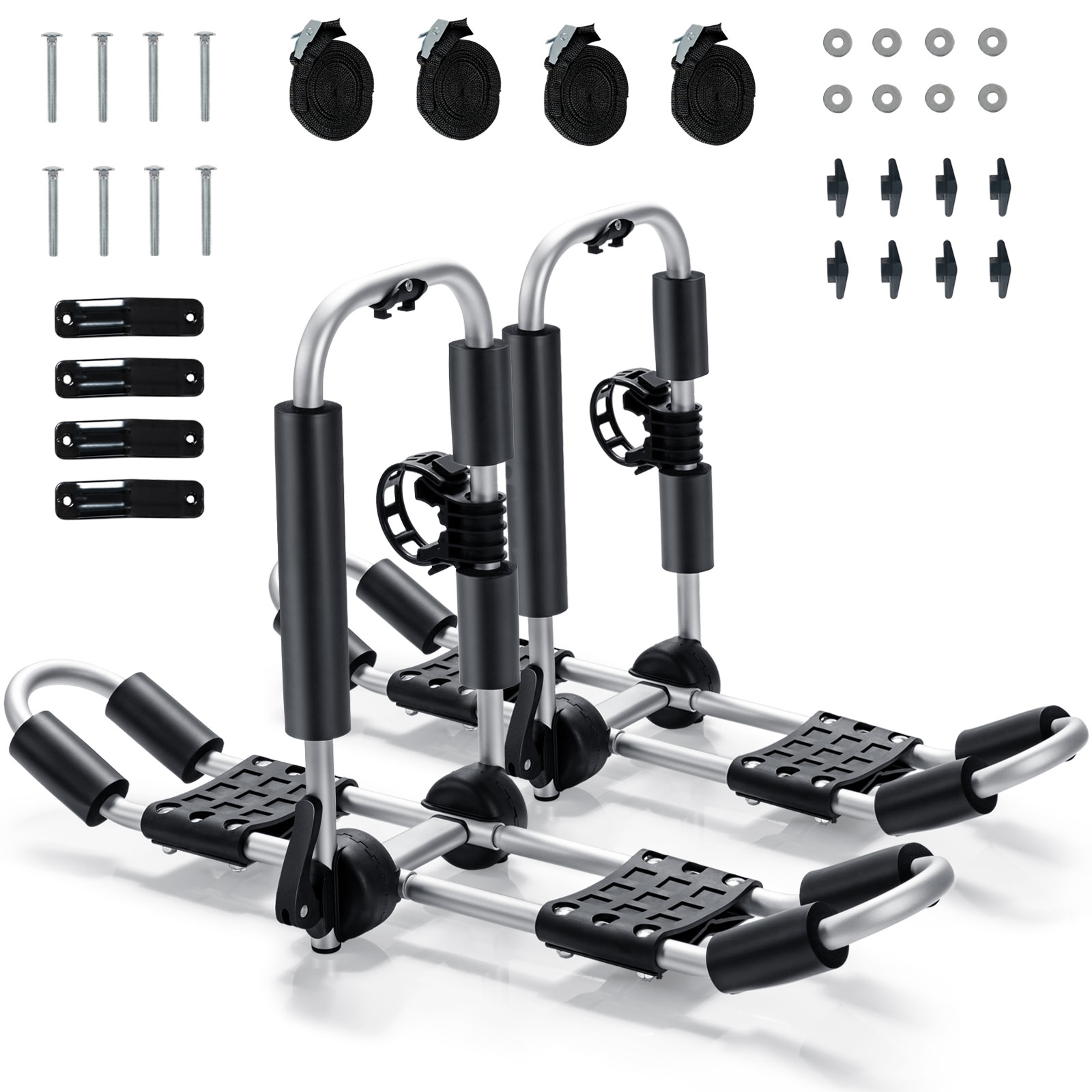 Support De Toit Pliable J Pour Kayak, Canoë, Ski - Alliage Aluminium, Charge Max 75 Kg, Pour Voiture, SUV, Camion
