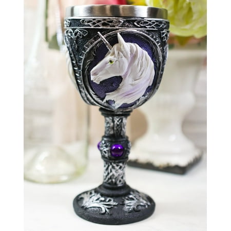 

Ebros Large Unicorn Wine Of Purity Goblet Chalice Cup Figurine 8oz Fantasy Decor