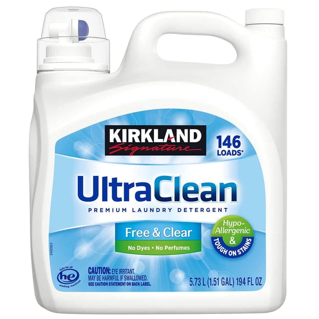 Detergente líquido para ropa Kirkland Signature Ultra Clean, 146 cargas, 194 fl oz