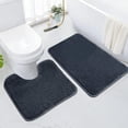 thumbnail image 2 of Bath Mat Sets 2 Piece Washable Microfiber New Point Plastic Non-slip Bottom Bath Rug For Toilet, Bathroom (Grey, 50x80cm+50x40cm), 2 of 8