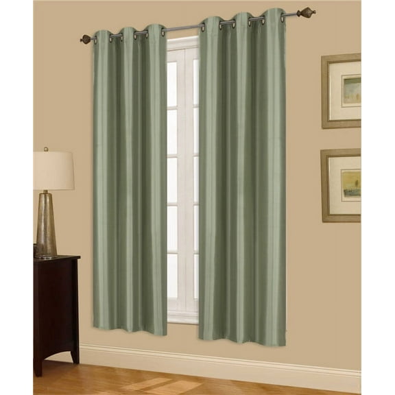 1 PAIR SAGE BLACKOUT ENERGY EFFICIENT THERMAL PANEL WINDOW GROMMET DRAPE LIGHT FILTERING SIZE 35" WIDE X 63" LENGTH EACH PANEL