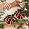 thumbnail image 6 of Wznxdo Christmas Bow with Bells Christmas Tree Bows Mini Burlap Xmas Bowknot Christmas Ribbon Bows Christmas Craft Bow Hanging Decor for Christmas Tree Ornaments Presents Wrapping, 6 of 6