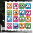 thumbnail image 4 of Ambesonne Funny Shower Curtain, Cartoon Monsters Comic, 69"Wx84"L, Multicolor, 4 of 5