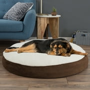 Petmaker Round Memory Foam Dog Bed, Brown, 42" x 5"
