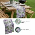 thumbnail image 5 of Purple Flowers Table Runner - 90 Inch Long, Kitchen Dining Table Runner Dresser Scarves, Spring Floral Leaves Plants Gray Plaid Farmhouse Decor for Coffee Tables Wedding Party Banquet, 5 of 8