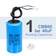 thumbnail image 3 of Condensadores de arranque CBB60 40uF, AC 450V 2 cables 50/60Hz cilindro 93x50mm, 3 of 5