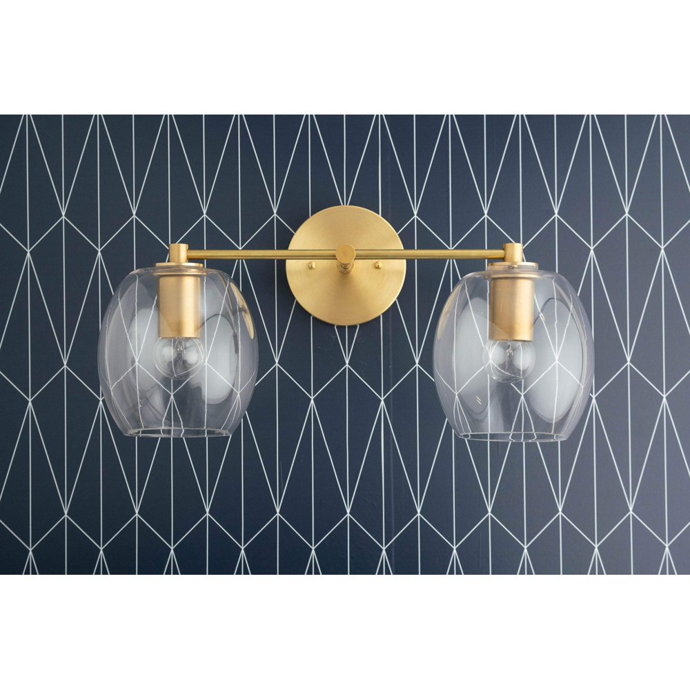 Clear Globe Vanity Light Open Globe Brass Bathroom Fixture Walmart