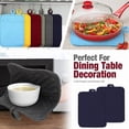thumbnail image 6 of HOMEIORA 4 Pack Oven Pot Holder with Pocket Cotton Heat Resistant Coaster Potholder Kitchen Hot Pad Oven Mitts for Cooking Square 7" x 9", Navy Blue, 6 of 6