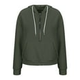 thumbnail image 4 of Qulqfy Half Zipper Hoodies for Women Army Green Workout Fall 2025 Embossed Work Sweatshirts Womens Wedding Tops M, 4 of 6