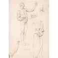 thumbnail image 2 of Arthur Kampf 11x14 Gold Ornate Wood Frame and Double Matted Museum Art Print Titled - Figure Studies, 2 of 4