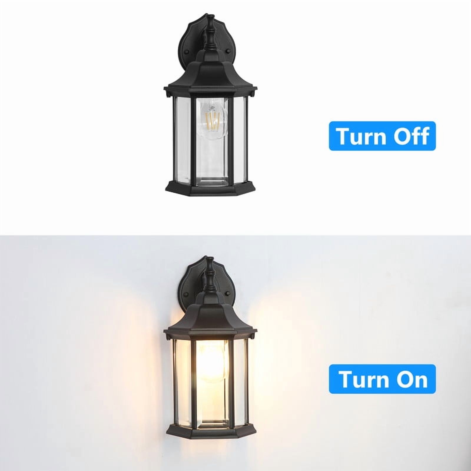 Lucere 2Packs Outdoor Porch Wall Lights Fixture, Waterproof Exterior Lantern Wall Sconce, Garden Lamp With Clear Glass Shape,Perfect For Farm, Patio,Balcony, Front Door, Entryway