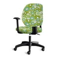 thumbnail image 4 of HELLHERO Flower Print Computer Office Chair Seat Cover, Soft Stretch Rotating Chair Slipcover, Universal Chair Protector Cover, Green, 4 of 7