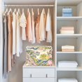 thumbnail image 4 of Yayeee Collapsible Storage Bin with Lid Fabric Closet Decorative Basket with Handles, Pink Floral Wave, 4 of 7