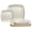 Belize Square in Ivory & Gold-50 Piece (25 Guest), variant on " Occasions 50 Plates Pack (25 Guests)-wedding Party Disposable Plastic Plate Set -25 X 10'' Dinner + 25 7'' Salad & Dessert (belize Square In Black)
