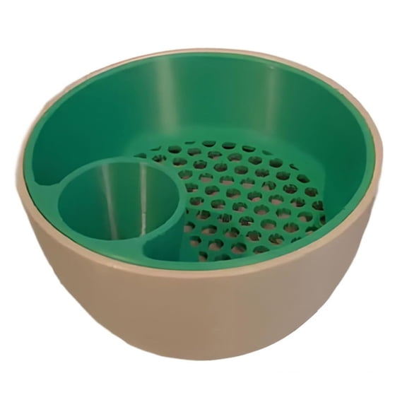3D Printed Nut and Seed Bowl with Built In Shell Compartment 2 in 1 Snack Organizer White