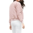 thumbnail image 6 of MODA NOVA Juniors Stand Collar Zip Up Raglan Sleeves Bomber Quilted Jacket, 6 of 7