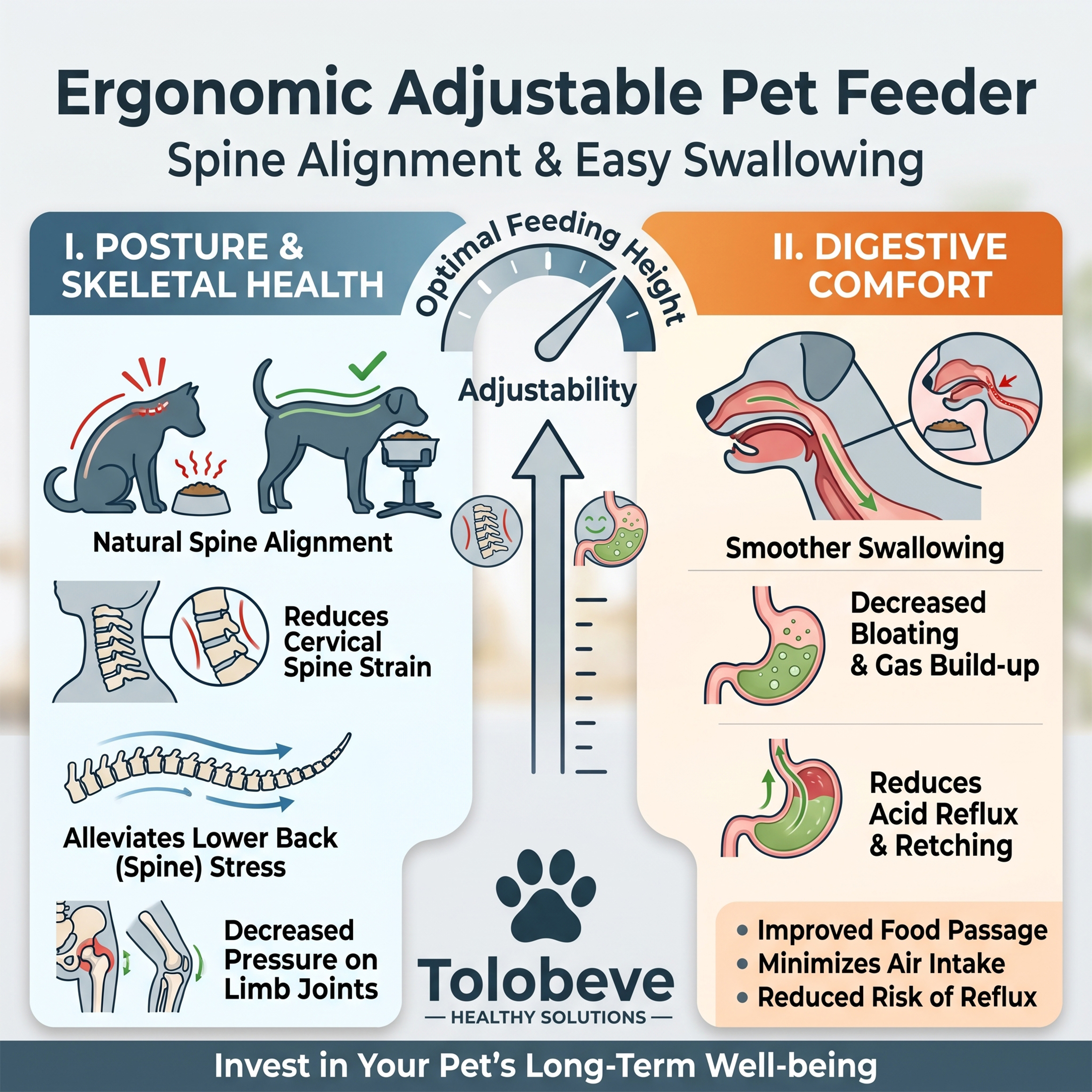 Tolobeve Adjustable Elevated Dog Bowl Stand photo 4