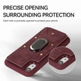 thumbnail image 6 of Dteck for Apple iPhone XR Wallet Case, Shockproof Heavy Duty Flip PU Leather Ring Kickstand Card Holder Anti-Scratch Soft Protective Cover, winered, 6 of 8