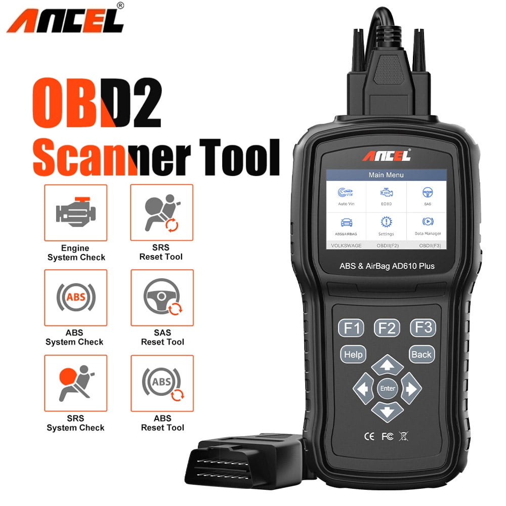 ANCEL OBD2 ABS Airbag SRS Crash Data Reset Engine Check Scanner Tool AD610 Elite 