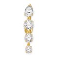 thumbnail image 2 of 10k Yellow Gold Tops Down 4 Dangle Czs Belly Button Rings Screw Navel Bars Body Piercing Naval, 2 of 7