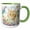 Green/White, variant on 3drose, Sweet Orange Tabby Cat Looks Out a Garden Window, 11oz Mug