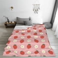 thumbnail image 5 of Pofeuu Strawberry Print Ultra-Soft Micro Fleece Blanket,for Bed Or Sofa,All Season Throw Blankets Flannel Blanket-40"x30", 5 of 7