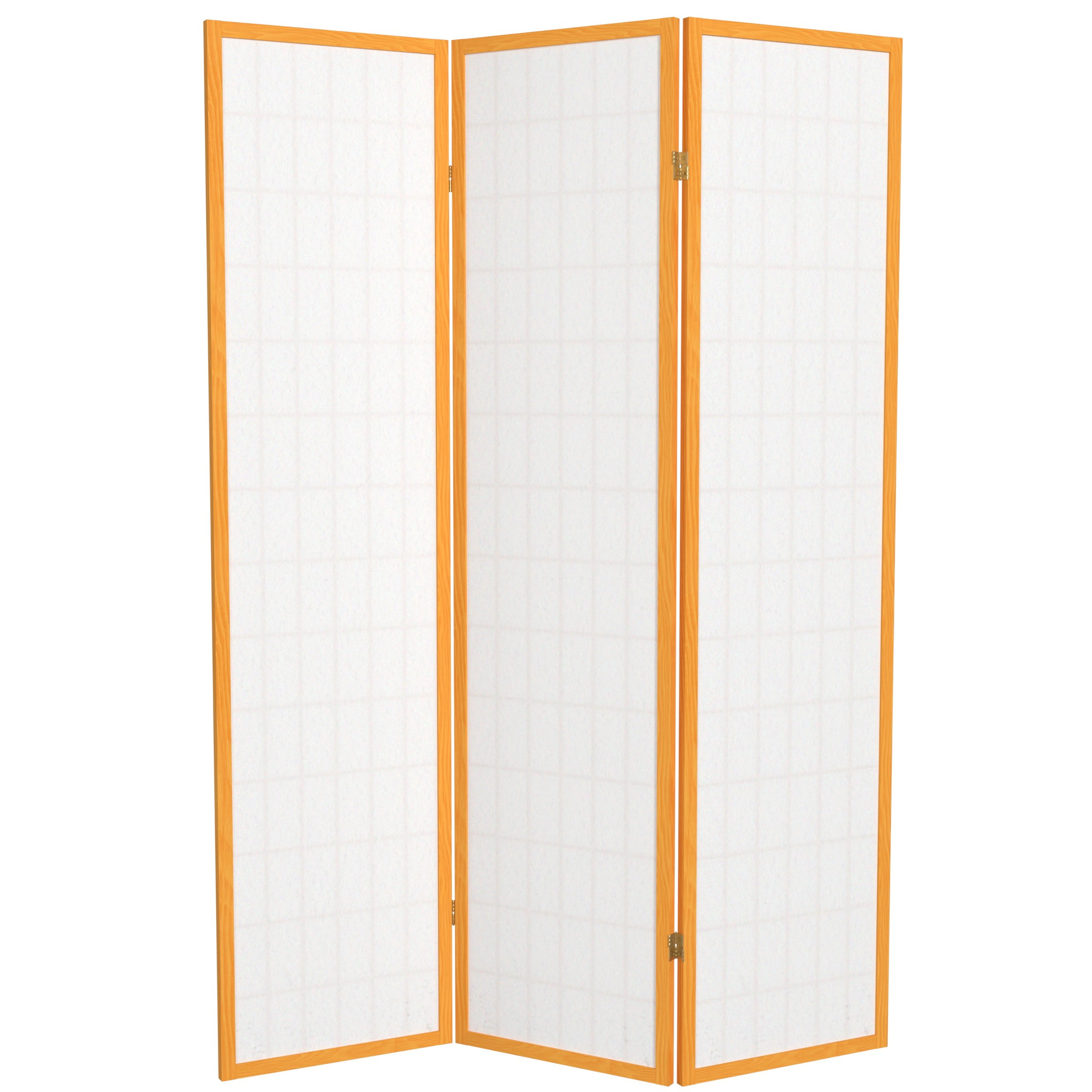 6 ft. Tall Window Pane Shoji Screen - Honey - 3 Panels