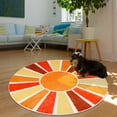 thumbnail image 5 of Sun Kids Rug,5.2 ft Rainbow Kids Rugs for Room,Non-Slip Washable Round Kid playroom rug,Ultra Soft Circle Nursery Rug Colorful Kids Area Rug for Kid Room Classroom Bedroom Living Room Decor（Orange）, 5 of 9