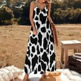 thumbnail image 3 of Cow Print&nbsp;black White Sleeveless Dress Loose Women's Dress Dresses Luxury Evening Dresses, 3 of 9