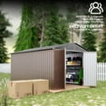 thumbnail image 4 of TROPOW Storage Shed 8x10 FT Metal Shed Galvanised Steel Garden Shed with Lockable Doors Outdoor Waterproof Shed for Bike Storage, Tool Storage, Temporary Storage, 4 of 7