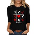 thumbnail image 1 of Tops de Cuello Redondo para las Mujeres Moda Impresa 3/4 Mangas Blusa Casual Top, Estante de Imitación, 1 of 5
