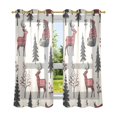 thumbnail image 6 of Yayeee Window Curtains Light Filtering 63"x42" Grommet Panel Pair Home Living Room Decor, Beige Christmas Plaid, 6 of 7
