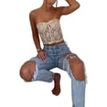 thumbnail image 4 of VISgogo, camisetas sin mangas de encaje para mujer con patrón floral, ropa de verano fresca de color sólido sin espalda flaca VISgogo  moda, 4 of 8
