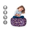 thumbnail image 2 of Baroque Storage Toy Bag Chair, Swirls Flower Like Curls Lavish Details, Stuffed Animal Organizer Washable Bag, Small Size, Purple Eggplant, by Ambesonne, 2 of 3
