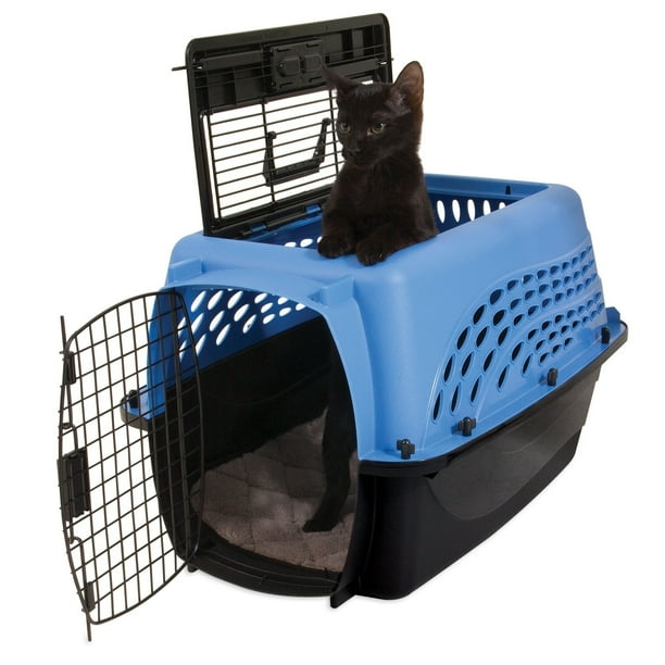 Petmate Jackson Galaxy 2Door Top Load Kennel, 24" Blue