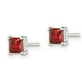 thumbnail image 2 of White Sterling Silver Earring Stud Women'S Glass 4 mm, 2 of 3
