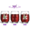 thumbnail image 2 of Merry Christmas and Happy New Year Santa Bichon Frise Holiday Xmas Winter 2025 15oz Stemless Wine Glass Mug Bichons Dog Lovers Gifts Idea Wine Glasses Cup - 00024, 2 of 5
