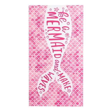 Mainstays 100% Cotton Mermaid Printed Beach Towel, 1 Each