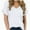 White, variant on Womens V-Neck Shirts with Front Pocket Decoration Short Sleeve Solid Casual Loose Fit Trendy T-Shirt