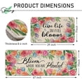 thumbnail image 3 of Spring Summer Colorful Floral Flower Kitchen Rugs Set of 2, Live Life in Full Bloom Rose Tulip Kitchen Mats Decor, Seasonal Floor Door Mat Home Decorations -17x30 and 17x47 Inch, 3 of 6
