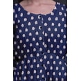 thumbnail image 3 of Bimba Robe Midi Boutonnée à Fleurs de Roses Bleues pour Femme Tunique à Manches Longues Haut Smocké - Grand, 3 of 7