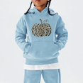 thumbnail image 2 of Coerni Girls Leopard Pumpkin Hoodie Trendy Oversized Pullover Long Sleeve Sweatshirt with Kangaroo Pocket Kids Fall Tops Halloween Clothes, 2 of 6