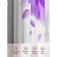 thumbnail image 6 of Modern Purple Sheer Curtains 63 Inch Length 2 Panels Set, Gradient Floral Abstract Bohemian White Voile Window Treatment Rod Pocket Curtains Sheers Drapes for Bedroom/Living Room/Kitchen 52x"63"x2, 6 of 7