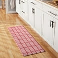 thumbnail image 3 of TOWN & COUNTRY BASICS Comfort Plus Windowpane Plaid Anti Fatigue Comfort Mat, Kitchen Runner Mat, Standing Desk Mat, Dorm Room Rug, Non-Slip Backing, Red, 18"x55", 3 of 12