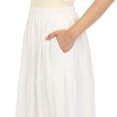 thumbnail image 4 of White Mark Women's Pleated Tiered Maxi Skirt, 4 of 6
