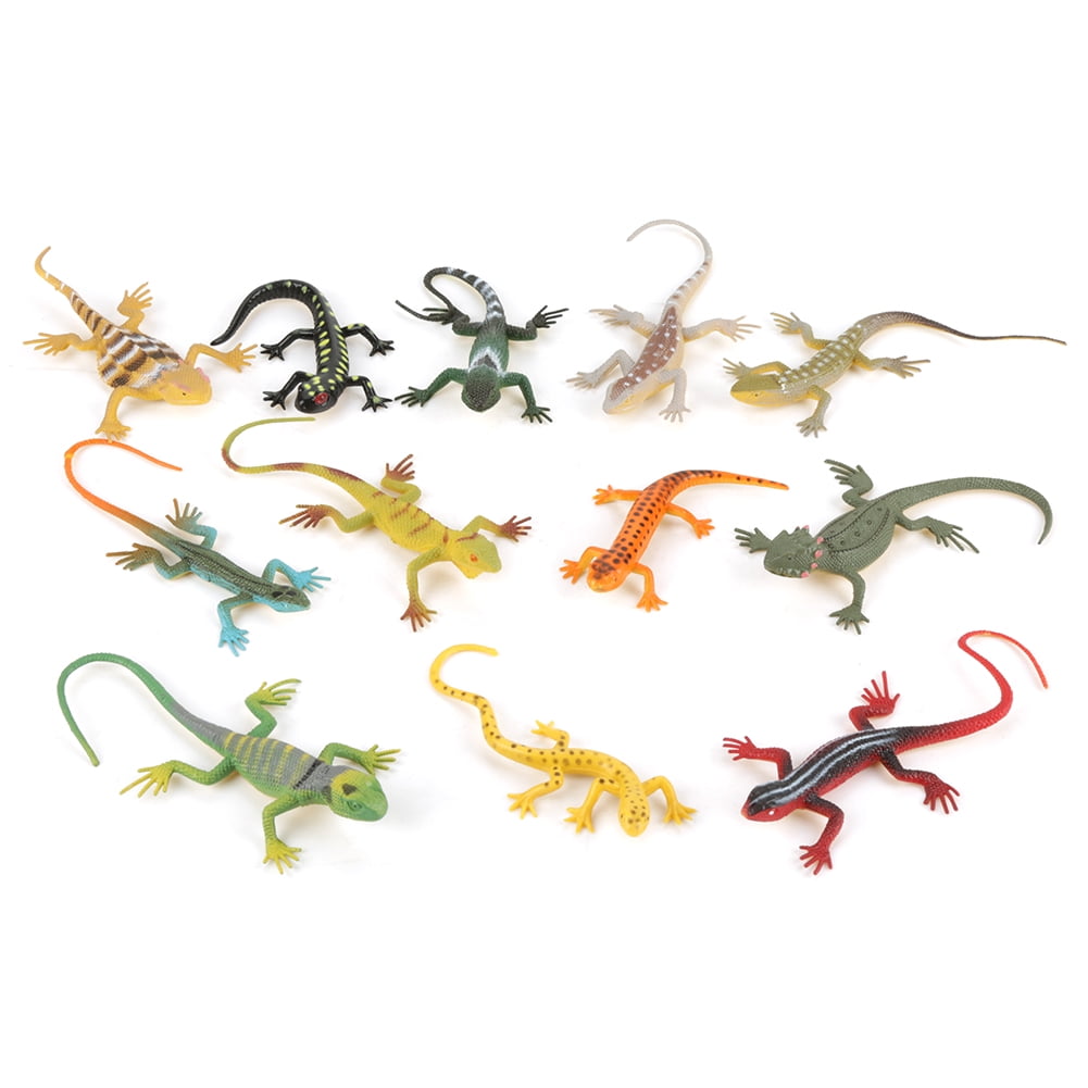 Rainbow Colorful Geckos Lizards Eraser Set of 2
