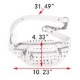 thumbnail image 5 of UTO Fanny Packs Waist Packs for Women Rivets Crossbody Belt Bag Vegan Leather Fashion Purse for Hiking Running Outdoor Sports(White), 5 of 8